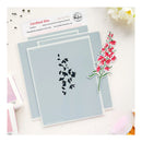 Set of clear stamping blocks with floral designs on a white background