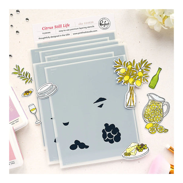 Set of clear stencils with various designs on a light background