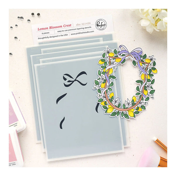 Set of stencils with decorative designs on a light background