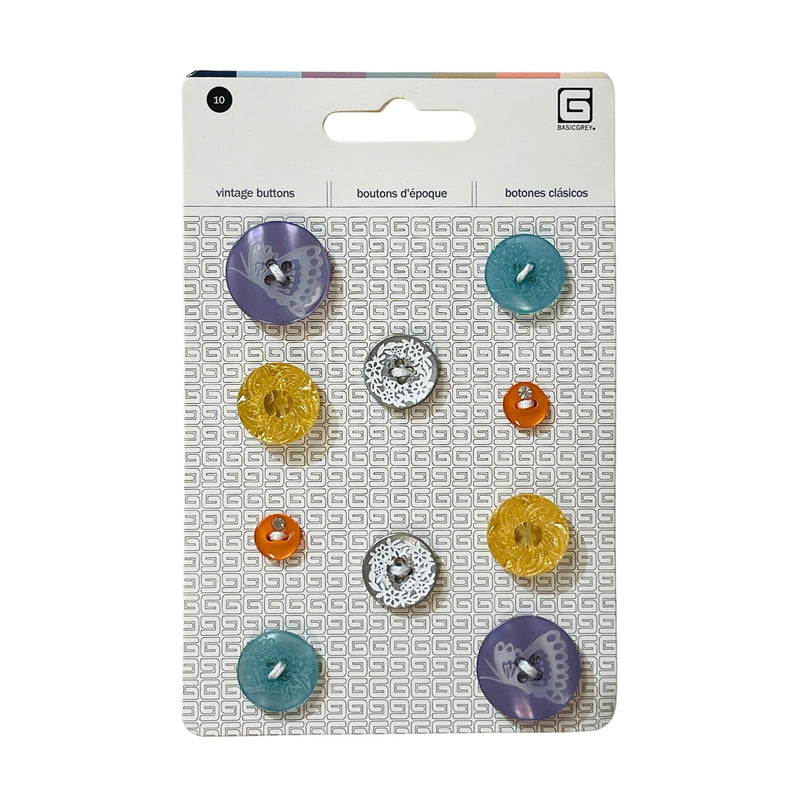 Basicgrey Vintage Buttons - Plumeria