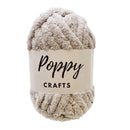 Ball of yarn with 'Poppy Crafts' label on a white background