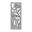 Decorative metal panel with mushroom design on a white background