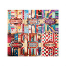 Circus-themed party paper with colorful patterns and 'Circus Party' text.