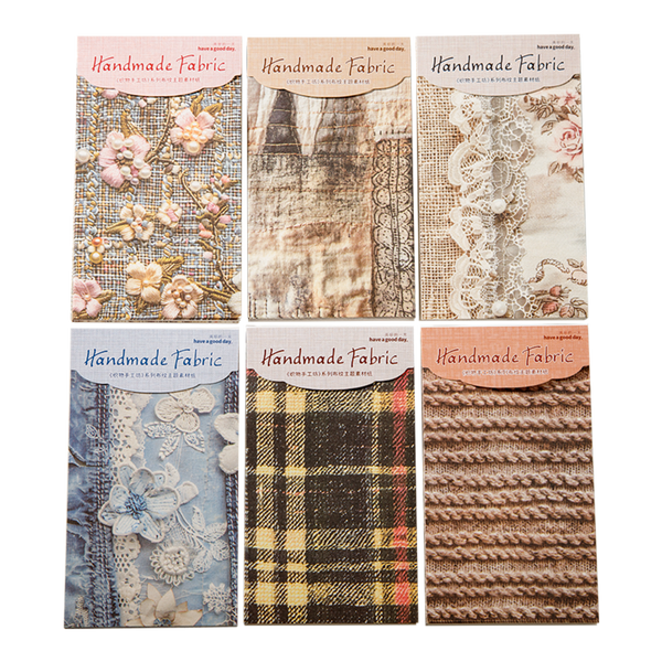 Collection of handmade fabric packages with various textures and patterns.
