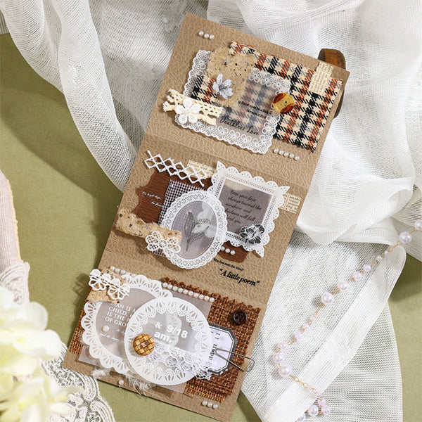 Poppy Craft Lace Frames Vellum Paper Stickers - Wisp of Cloud