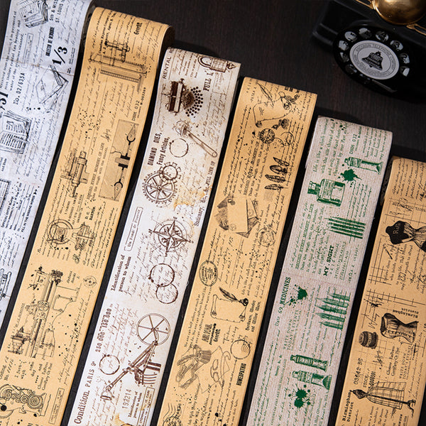 Poppy Craft Printed Kraft Sticker Roll - Book Manuscript