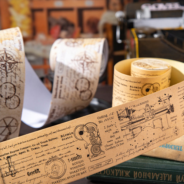 Poppy Craft Printed Kraft Sticker Roll - Book Manuscript