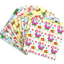 Set of colorful greeting cards with flamingo and Santa Claus designs on a white background
