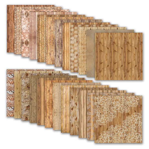 Collection of wooden texture samples on a white background