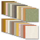 Collection of textured paper sheets in various colors on a white background