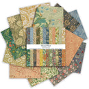 Collection of patterned fabric swatches with a 'Classical Floral' label on a white background