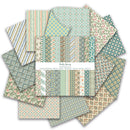 Collection of patterned paper sheets with a 'Early Spring' label on a white background