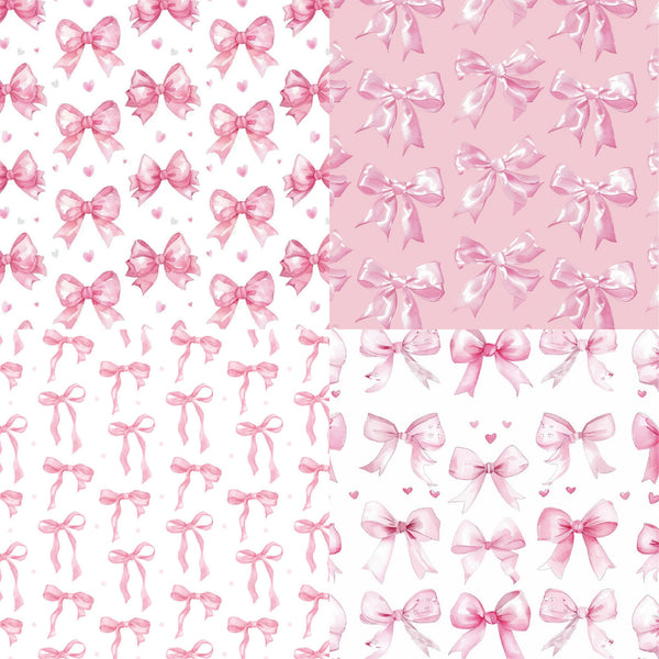 Pattern of pink bows on a pink background