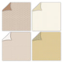 Four textured paper sheets with different patterns on a white background