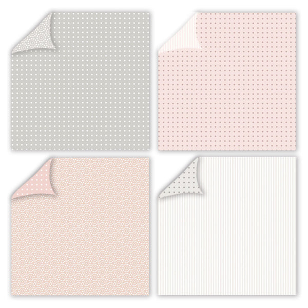 Four baby blankets with different patterns on a white background
