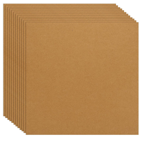 Stack of brown cardboard sheets on a white background
