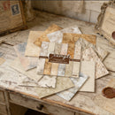 Collection of crumple paper sheets on a rustic wooden surface with a 'Crumple' packaging.