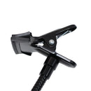 Black microphone clip on a white background