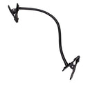 Black adjustable clamp arm on a white background