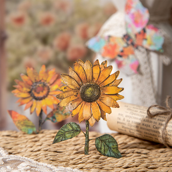 Poppy Crafts Cardstock Flower Stickers - Warm Sun Sunflower