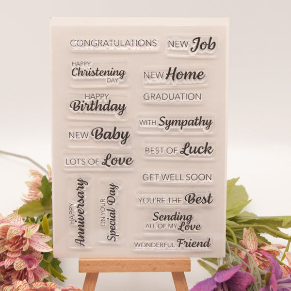 Poppy Crafts Clear Stamps - Everyday Sentiments