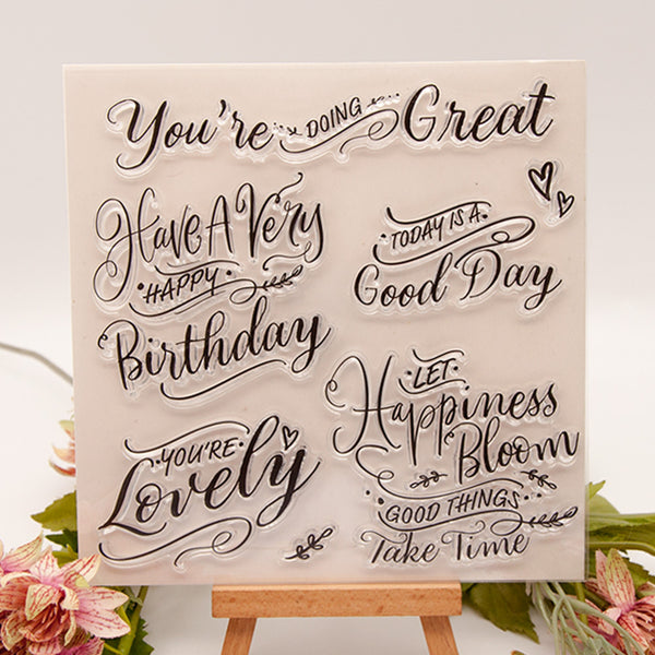 Poppy Crafts Clear Stamps - Positive Phrases