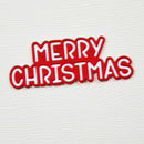 Embroidered patch with 'Merry Christmas' text on a white background