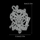 Metal cutting die with geometric heart design and 'Shine Bright' text, shown with dimensions on a black background.