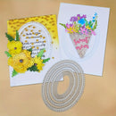 Two handmade greeting cards with floral designs on a beige background