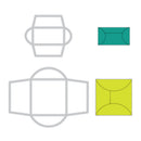 Set of geometric cutout shapes on a white background