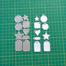 Set of metal die-cut shapes on a green cutting mat