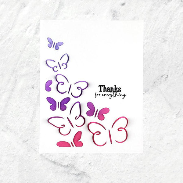 Butterfly-shaped numbers '13' with 'Thanks for everything' text on a marble background