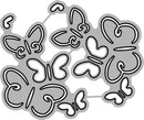 Metal die cut with butterfly shapes on a white background