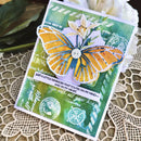 Card with butterfly design on a textured surface