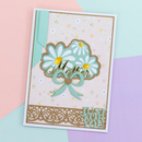 Greeting card with floral design and 'Mother' text on a colorful background