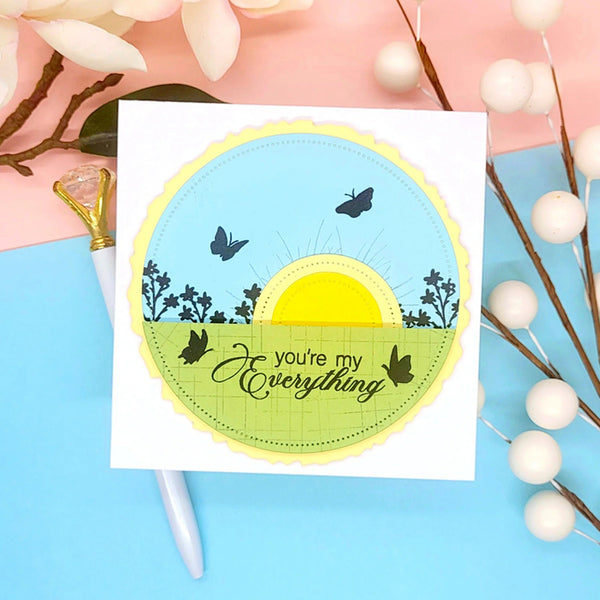 Card with nature-themed design and 'you're my everything' text on a decorative background.