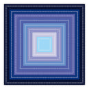 Geometric pattern of nested squares with blue and white colors