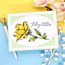 Card with yellow rose illustration and 'Today is another amazing day' text on a colorful background