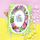 Decorative card with floral design and motivational quote on a colorful background