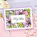 Floral card with 'Today is another amazing day' text on a pink background