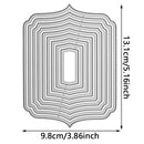Set of oval cutting dies with dimensions on a white background