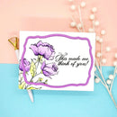 Greeting card with floral design and text on a colorful background