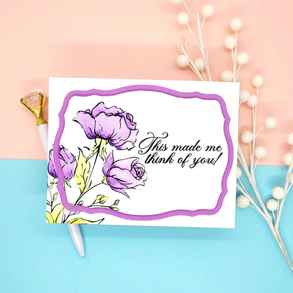 Greeting card with floral design and text on a colorful background