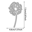 Metal die cut with floral design and dimensions on a white background