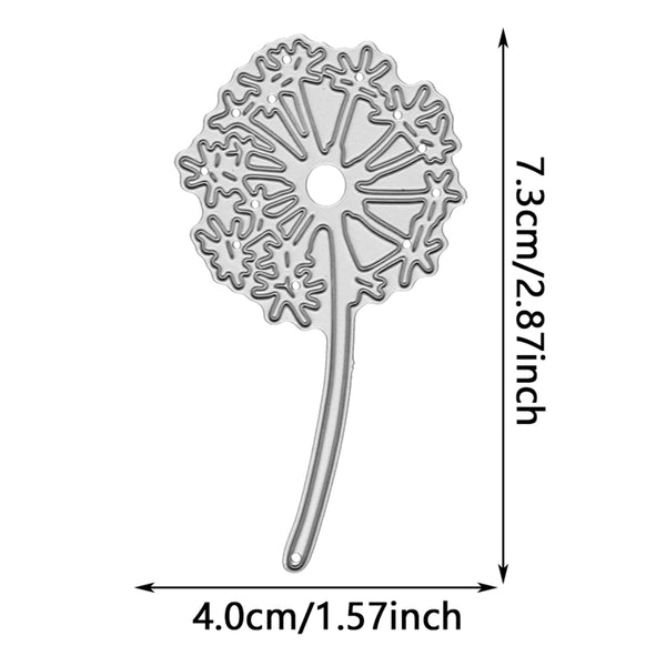 Metal die cut with floral design and dimensions on a white background