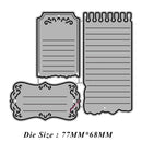 Metal die cut shapes with decorative edges on a white background
