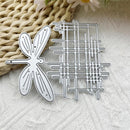 Metal cutting dies with butterfly and grid design on a textured surface.