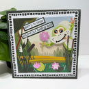 Card with a frog illustration and text 'Sorry to hear you're not feeling well' on a white background.