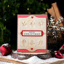 Christmas card with decorative elements on a festive background
