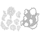 Set of floral die cuts on a white background